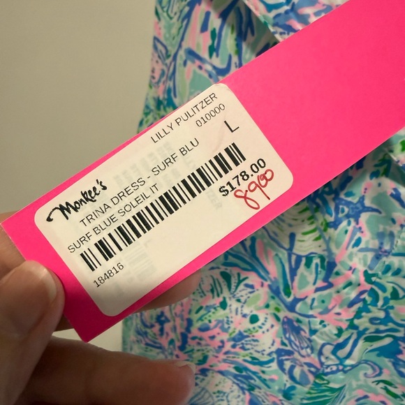 NWT Lilly Pulitzer Trina dress in Surf Blue Soleil size L - Picture 3 of 8